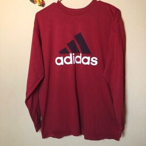 Adidas Red Long Sleeve Shirt, Medium, pre-owned, pet/smoke free home